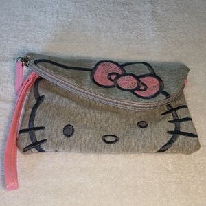 Sanrio Hello Kitty Gray and Pink Wristlet